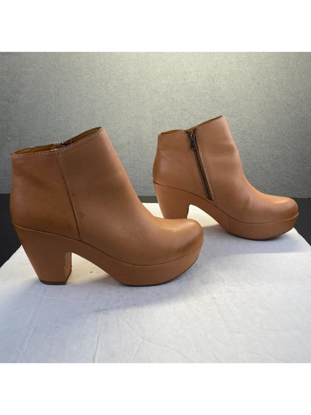 Women's Platform Zipper Ankle Boots Shoes Chunky High Heel Round Toe Size 10/42